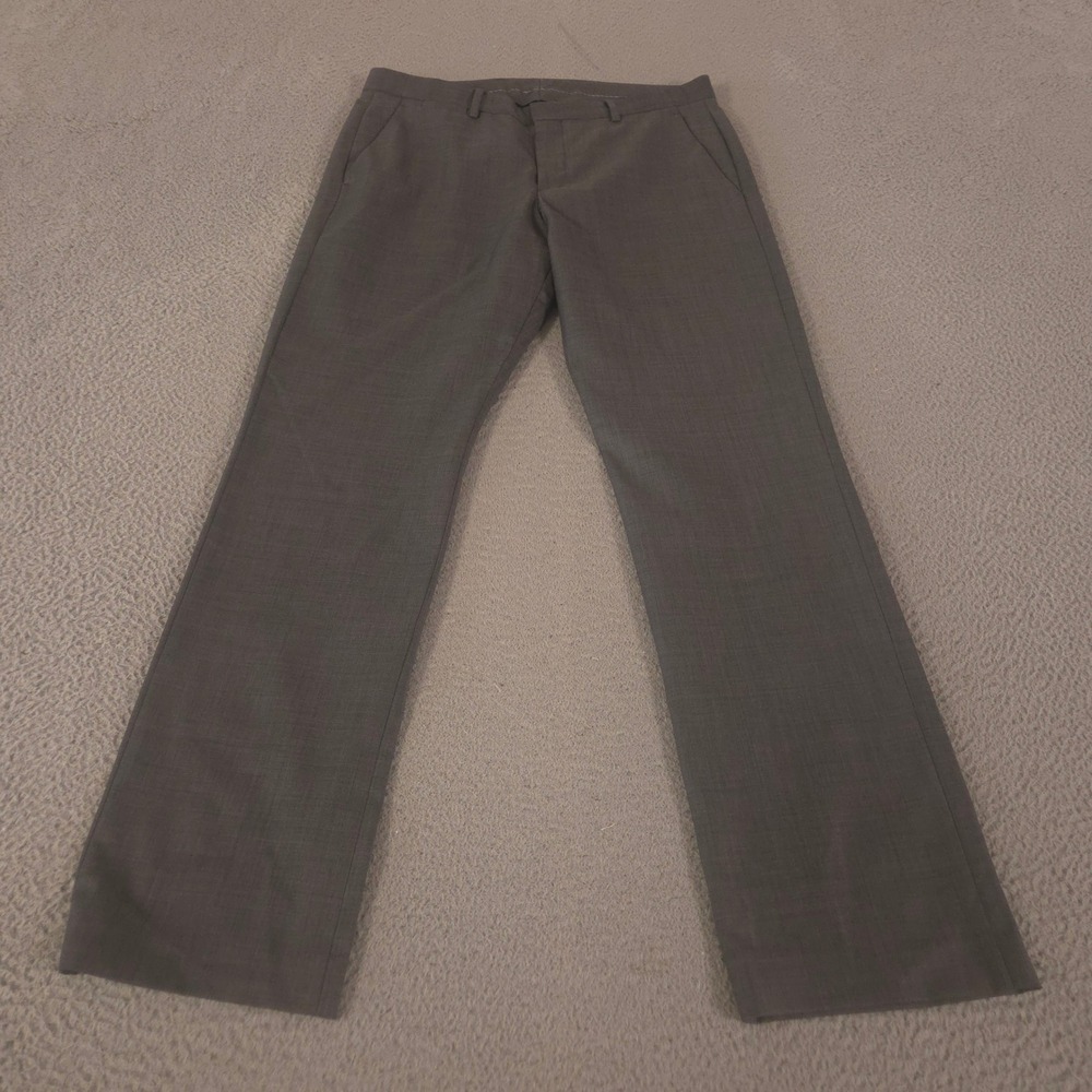 Express Pants Mens 34x33 Charcoal Photographer Straight Dress Trousers Slacks